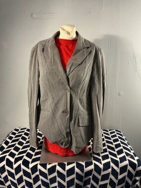 East 5th Gray Women's Blazer with Notch Lapels, pants, and skirt set